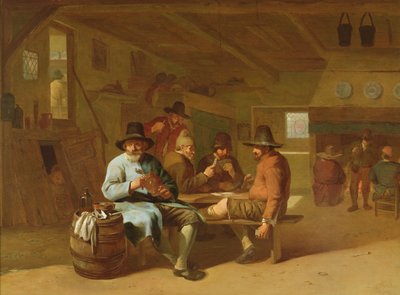 حانة داخلية مع لاعبي البطاقات ، القرن السابع عشر بواسطة Job Berckheyde